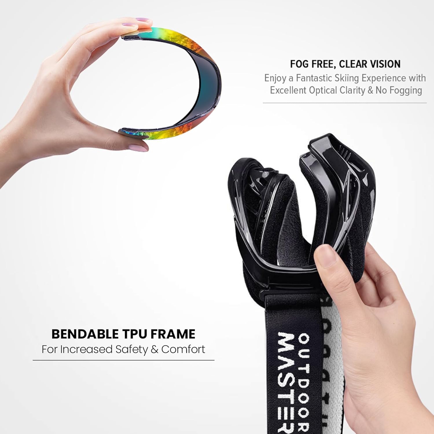 OutdoorMaster OTG Ski Goggles - Over Glasses Ski/Snowboard Goggles for Men, Women & Youth - 100% UV Protection-OM-5 5