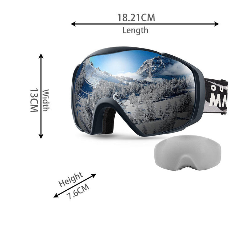 OutdoorMaster Ski Goggles with Cover Snowboard Snow Goggles OTG Anti-Fog -100% UV Protection-OM-18