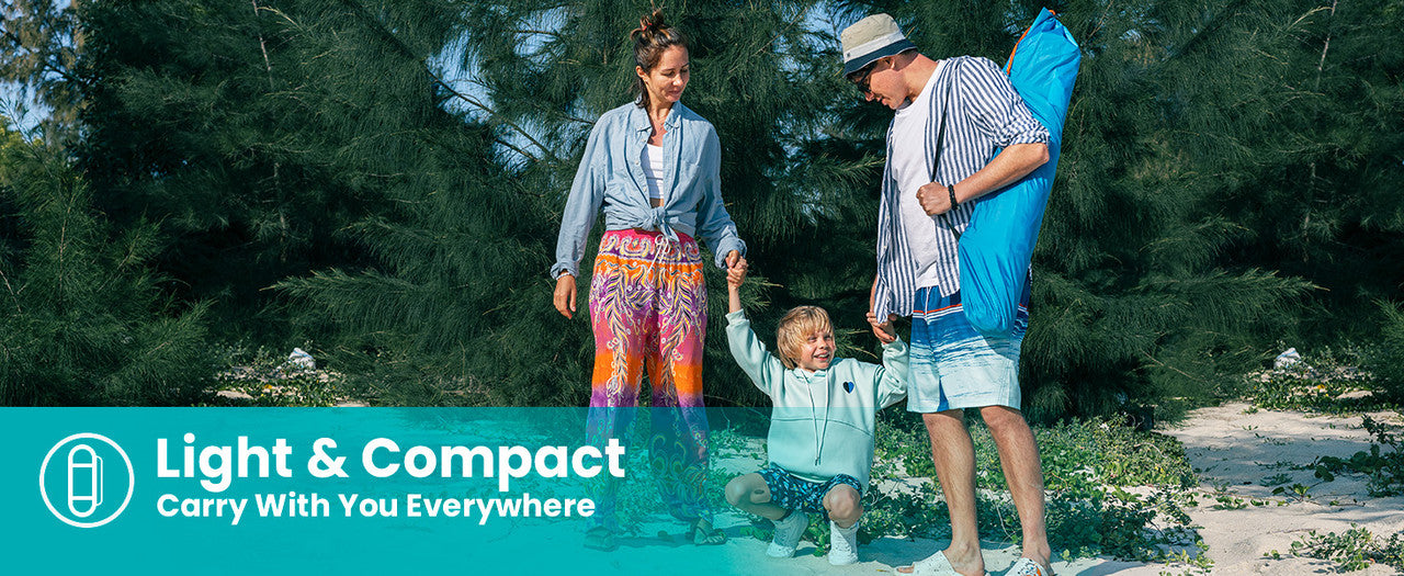 OutdoorMaster Pop Up 3-4 Person Beach Tent X-Large - Easy Setup, Portable Beach Shade Canopy Folding Sun Shelter with UPF 50+ UV Protection Removable Skylight Family Size (Blue) 9