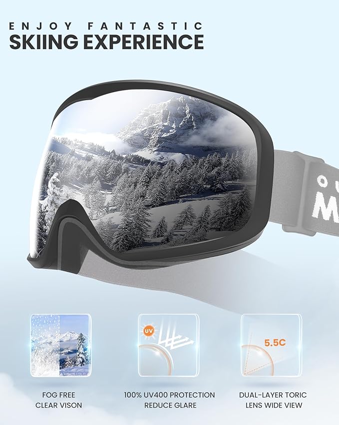 OutdoorMaster Owl Ski Goggles OTG, Snow Snowboard Goggles for Men Women Youth, Anti-Fog, 100% UV Protection-OM-72 4