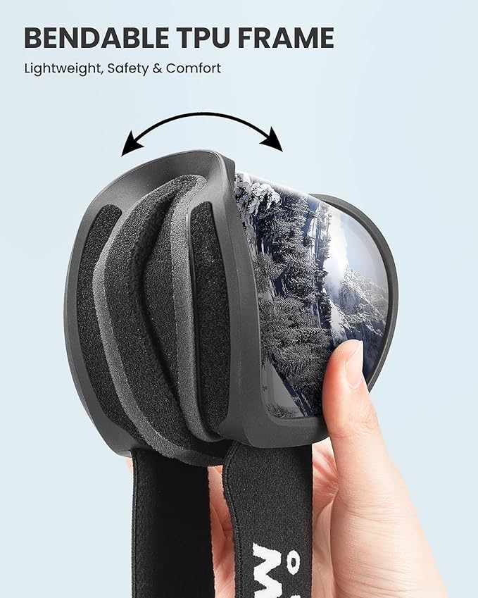 OutdoorMaster Owl Ski Goggles OTG, Snow Snowboard Goggles for Men Women Youth, Anti-Fog, 100% UV Protection-OM-72 5