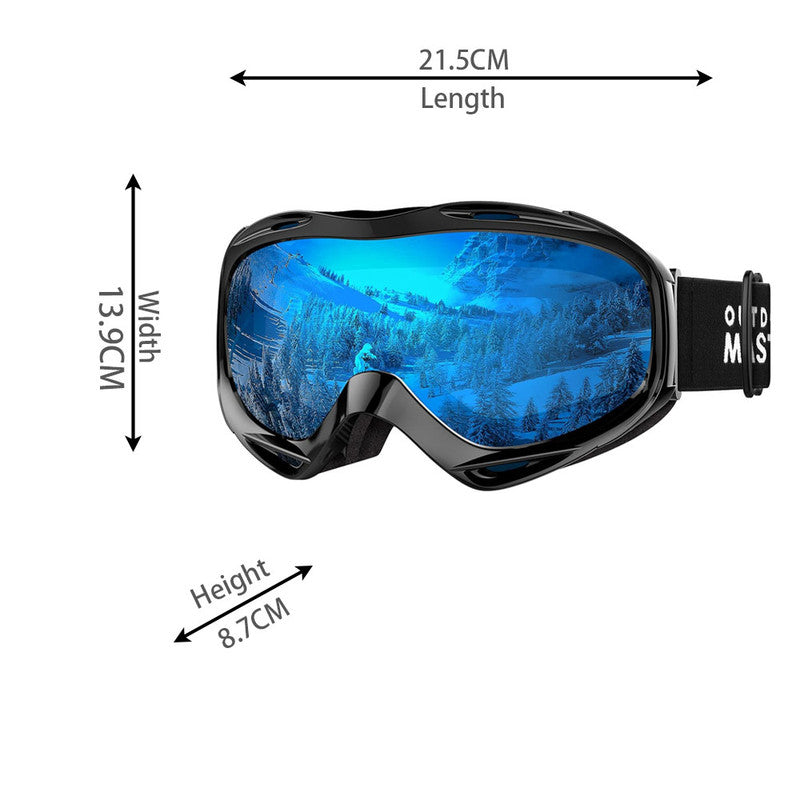 OutdoorMaster OTG Ski Goggles - Over Glasses Ski/Snowboard Goggles for Men, Women & Youth - 100% UV Protection-OM-5