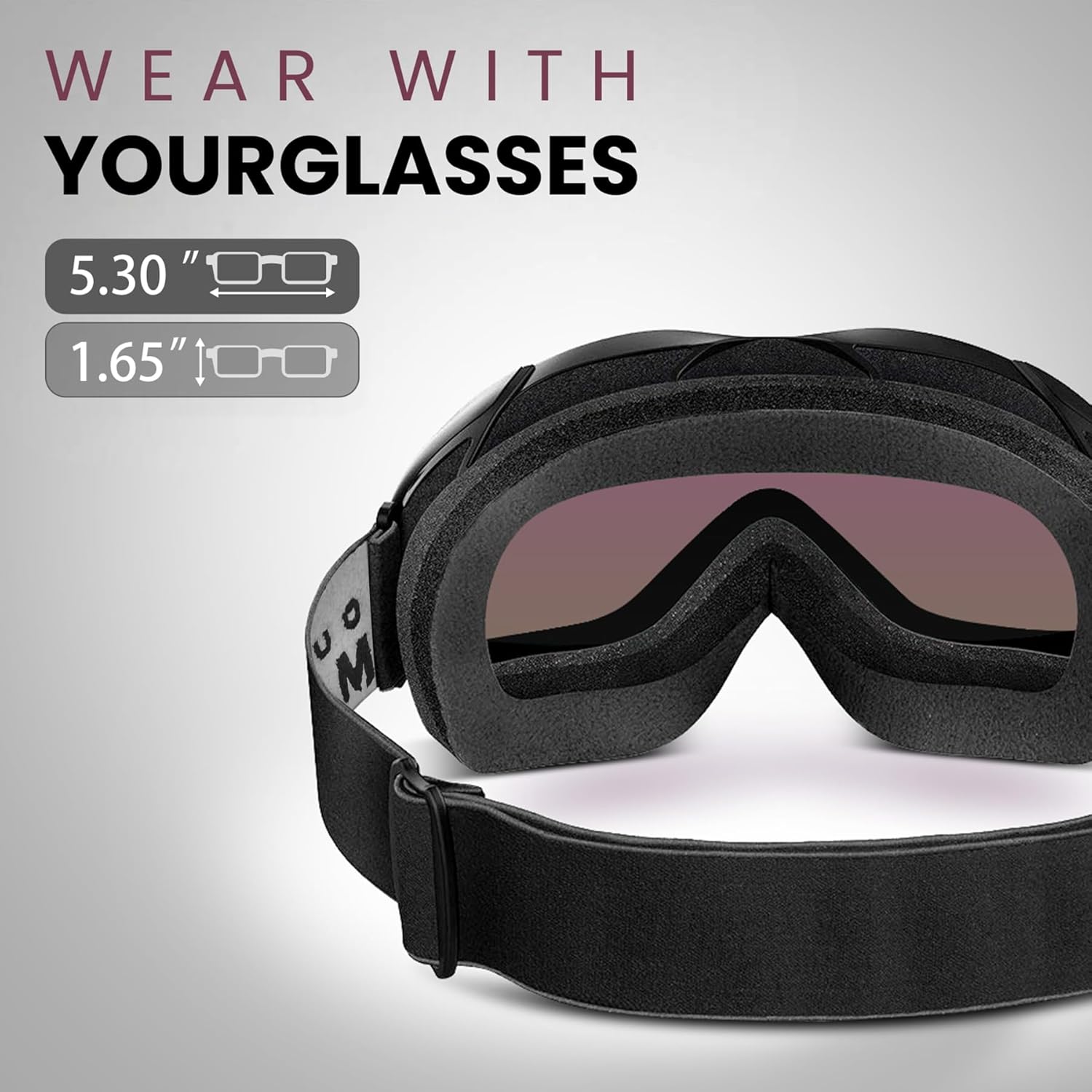 OutdoorMaster OTG Ski Goggles - Over Glasses Ski/Snowboard Goggles for Men, Women & Youth - 100% UV Protection-OM-5 3