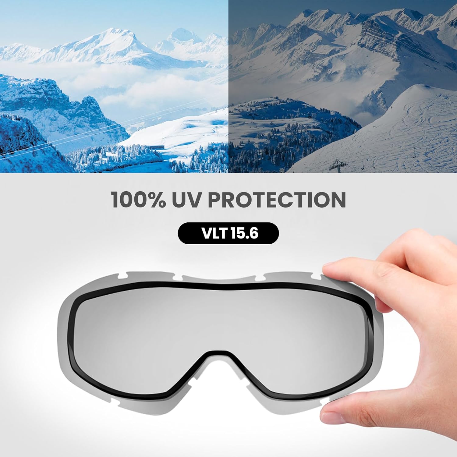 OutdoorMaster OTG Ski Goggles - Over Glasses Ski/Snowboard Goggles for Men, Women & Youth - 100% UV Protection-OM-5 4
