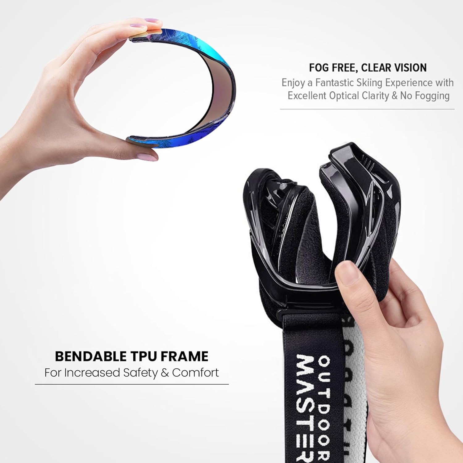 OutdoorMaster OTG Ski Goggles - Over Glasses Ski/Snowboard Goggles for Men, Women & Youth - 100% UV Protection-OM-5 5