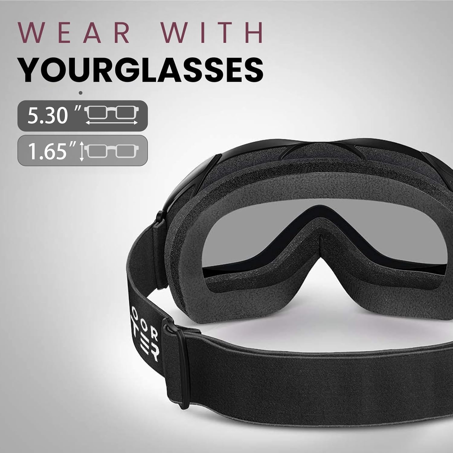 OutdoorMaster OTG Ski Goggles - Over Glasses Ski/Snowboard Goggles for Men, Women & Youth - 100% UV Protection-OM-5 3