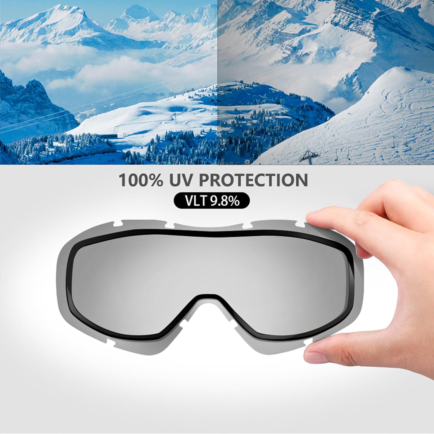 OutdoorMaster OTG Ski Goggles - Over Glasses Ski/Snowboard Goggles for Men, Women & Youth - 100% UV Protection-OM-5 4
