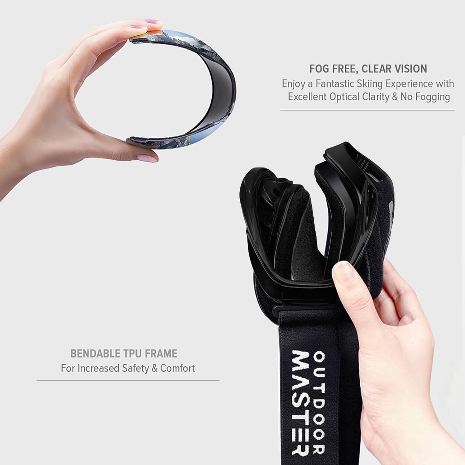 OutdoorMaster OTG Ski Goggles - Over Glasses Ski/Snowboard Goggles for Men, Women & Youth - 100% UV Protection-OM-5 5