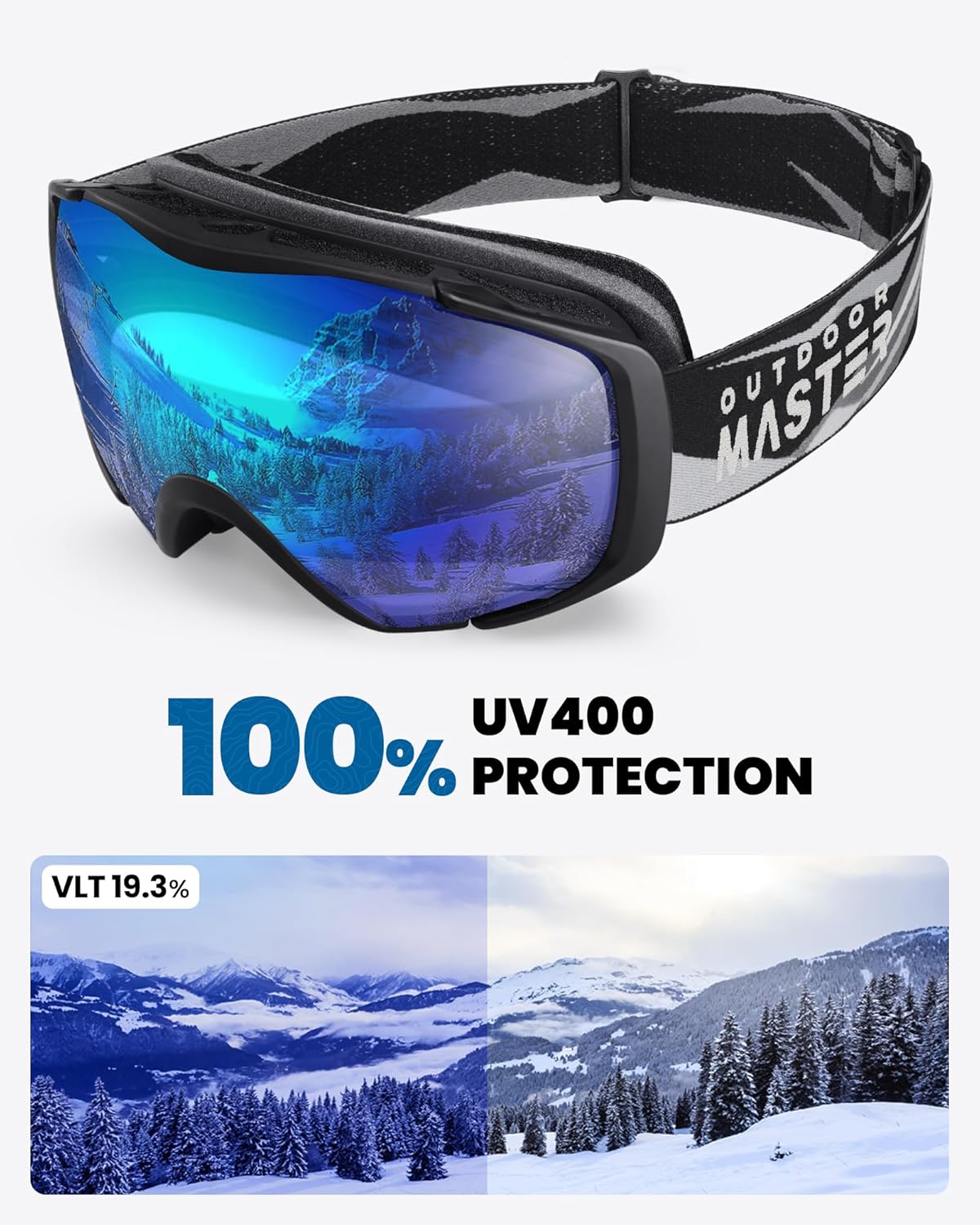 OutdoorMaster Ski Goggles with Cover Snowboard Snow Goggles OTG Anti-Fog -100% UV Protection-OM-18 6