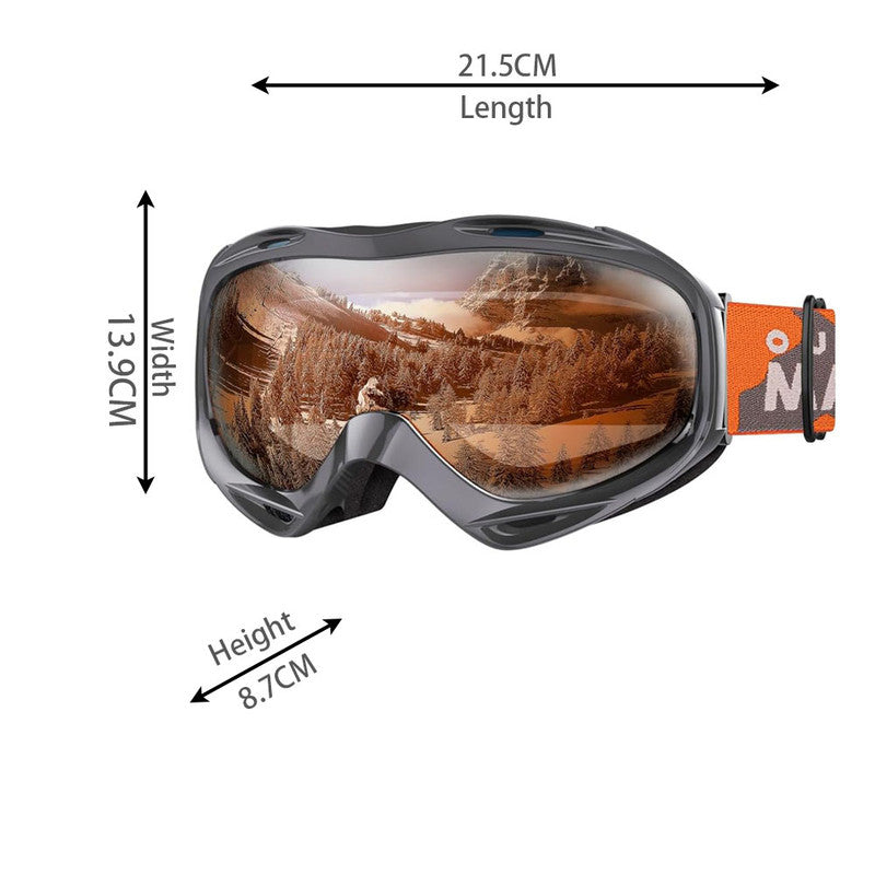 OutdoorMaster OTG Ski Goggles - Over Glasses Ski/Snowboard Goggles for Men, Women & Youth - 100% UV Protection-OM-5