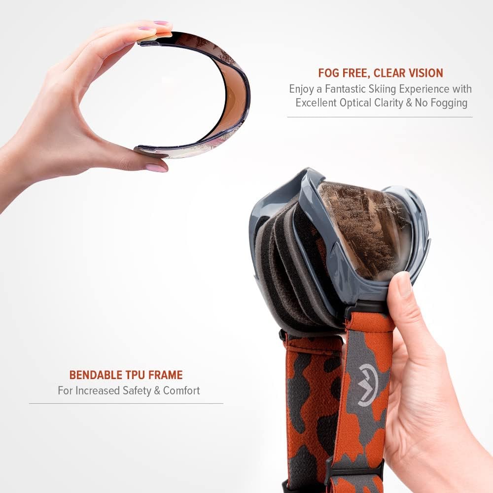 OutdoorMaster OTG Ski Goggles - Over Glasses Ski/Snowboard Goggles for Men, Women & Youth - 100% UV Protection-OM-5 5