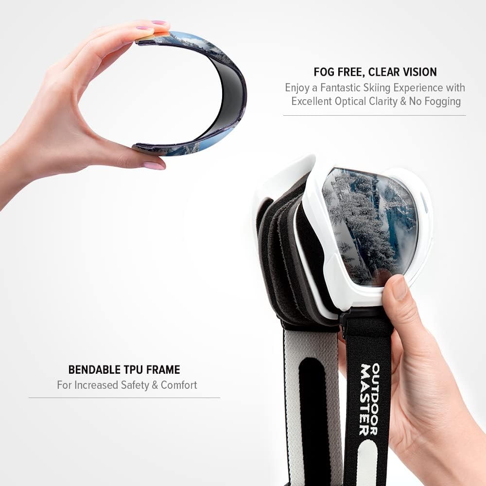 OutdoorMaster OTG Ski Goggles - Over Glasses Ski/Snowboard Goggles for Men, Women & Youth - 100% UV Protection--OM-5 5