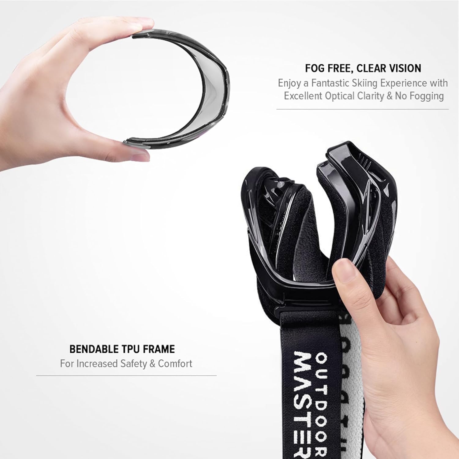 OutdoorMaster OTG Ski Goggles - Over Glasses Ski/Snowboard Goggles for Men, Women & Youth - 100% UV Protection-OM-5 5