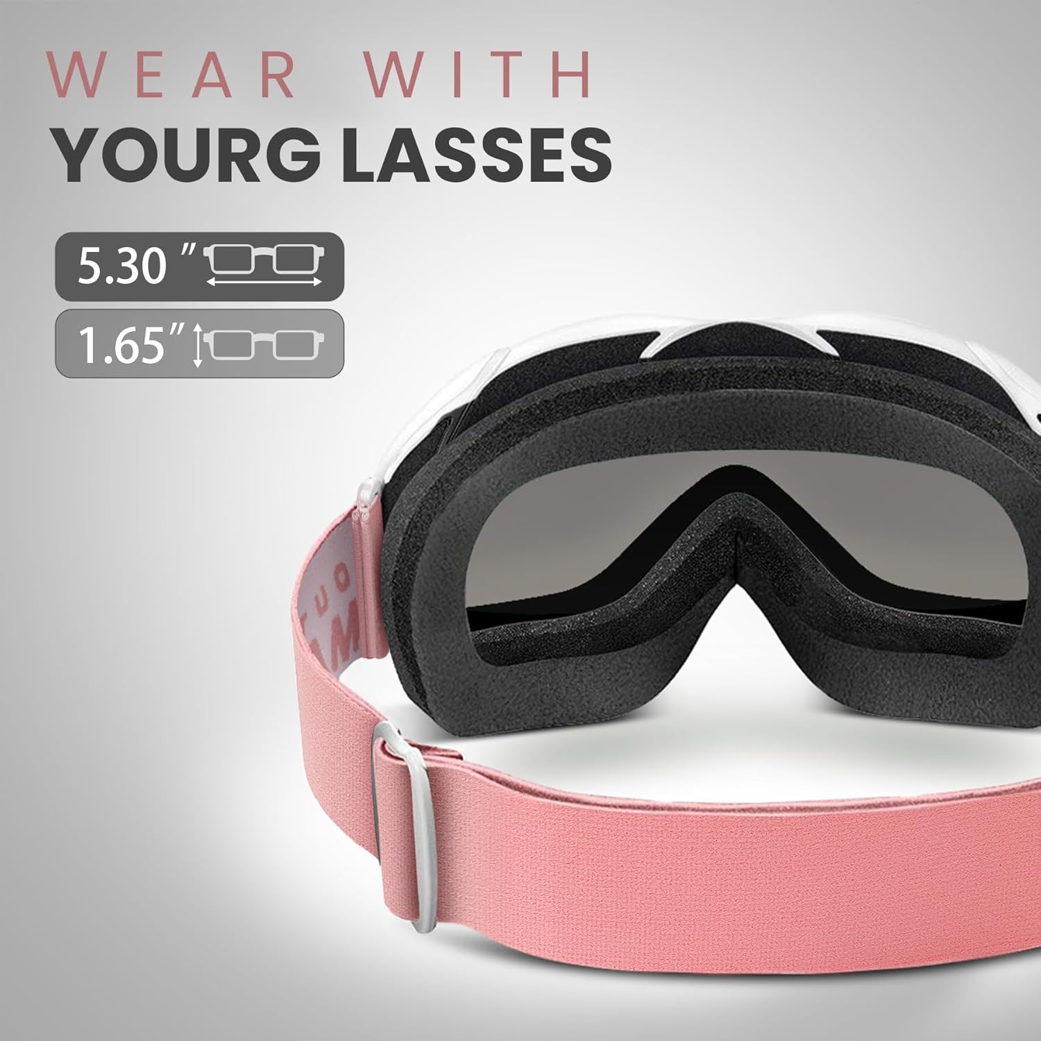 OutdoorMaster OTG Ski Goggles - Over Glasses Ski/Snowboard Goggles for Men, Women & Youth - 100% UV Protection-OM-5 4