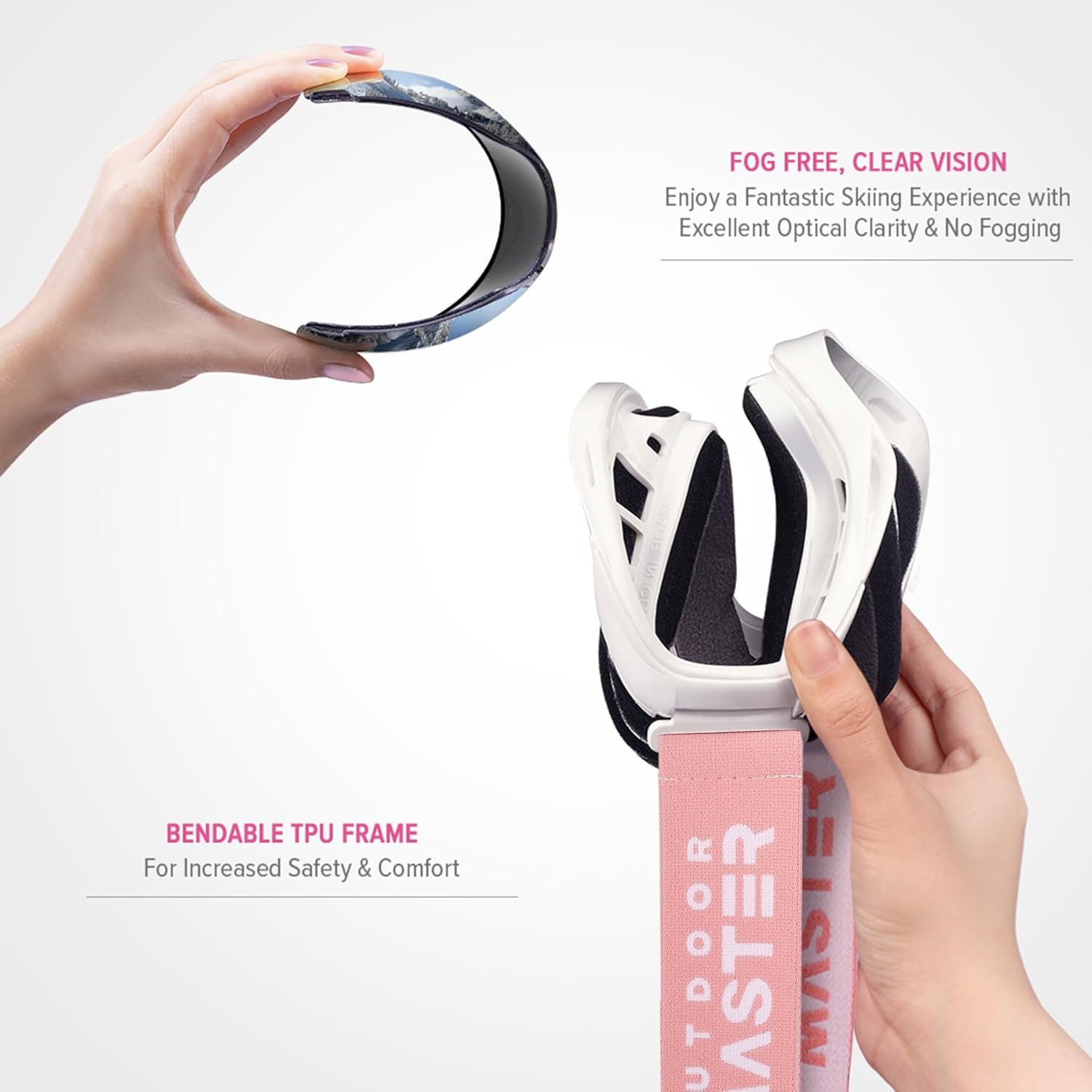 OutdoorMaster OTG Ski Goggles - Over Glasses Ski/Snowboard Goggles for Men, Women & Youth - 100% UV Protection-OM-5 5