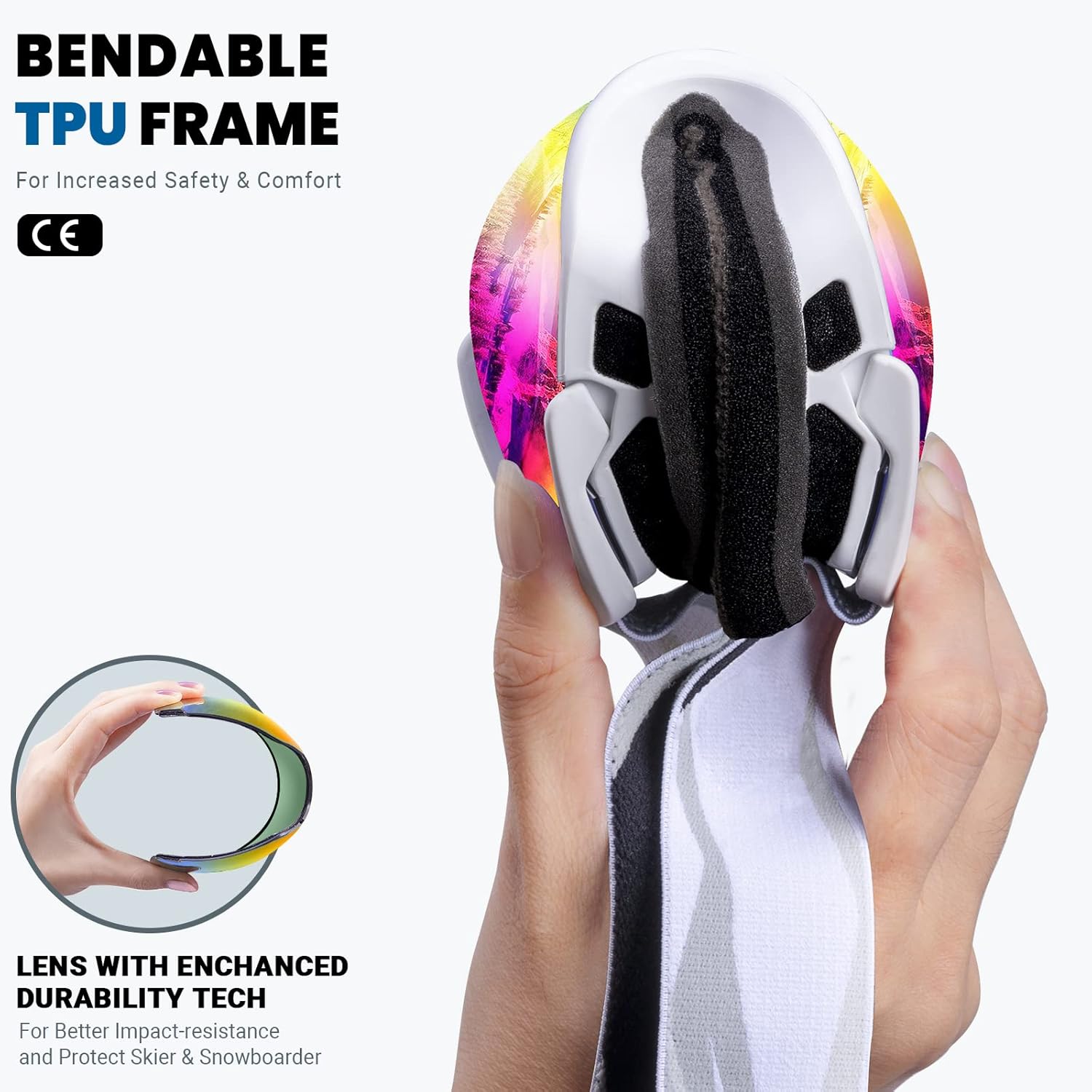 OutdoorMaster Ski Goggles with Cover Snowboard Snow Goggles OTG Anti-Fog -100% UV Protection-OM-18 5