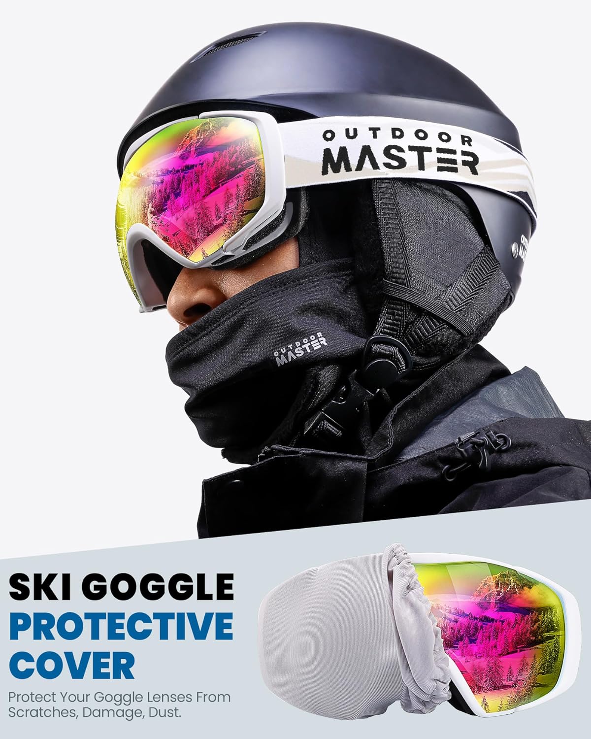 OutdoorMaster Ski Goggles with Cover Snowboard Snow Goggles OTG Anti-Fog -100% UV Protection-OM-18 7