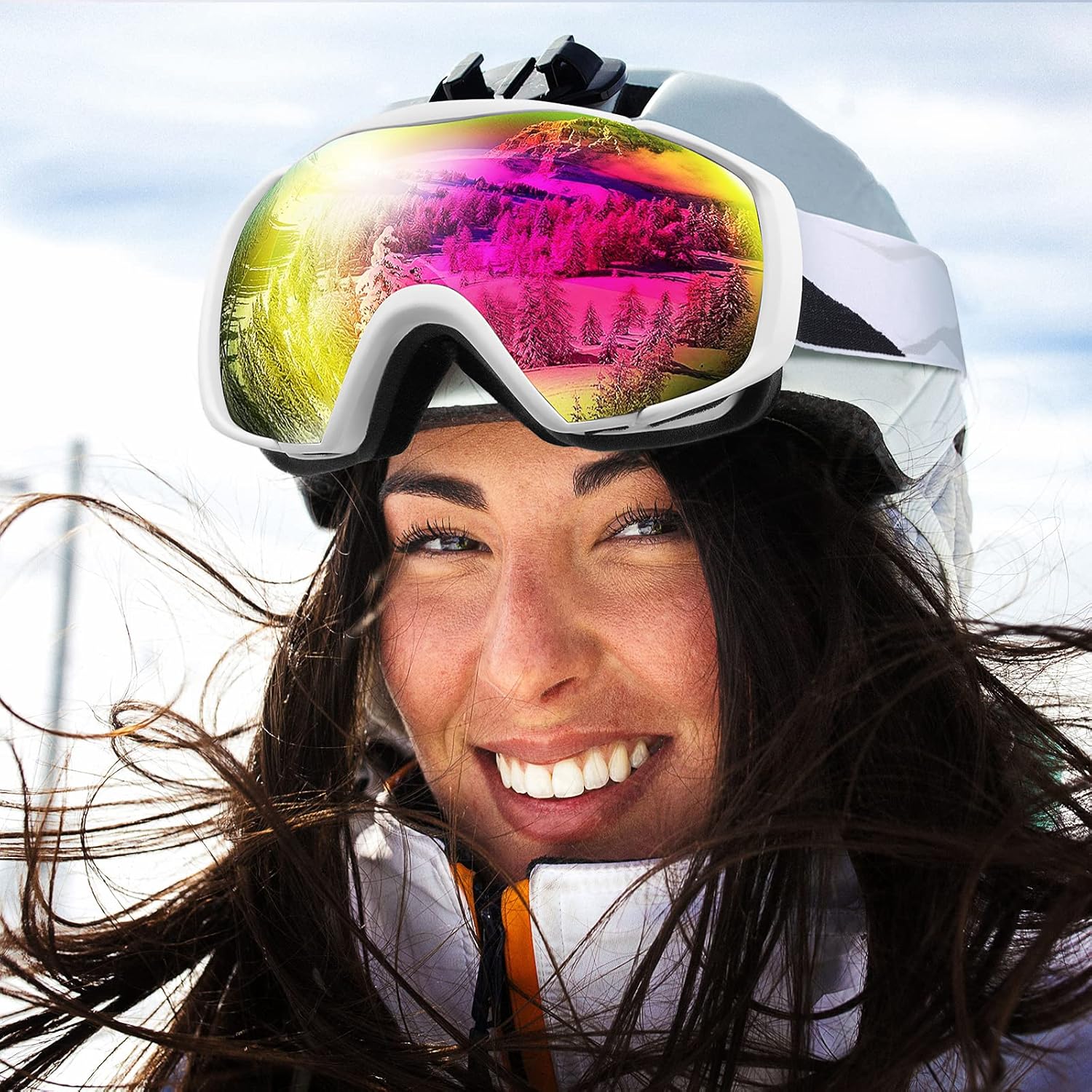 OutdoorMaster Ski Goggles with Cover Snowboard Snow Goggles OTG Anti-Fog -100% UV Protection-OM-18 8