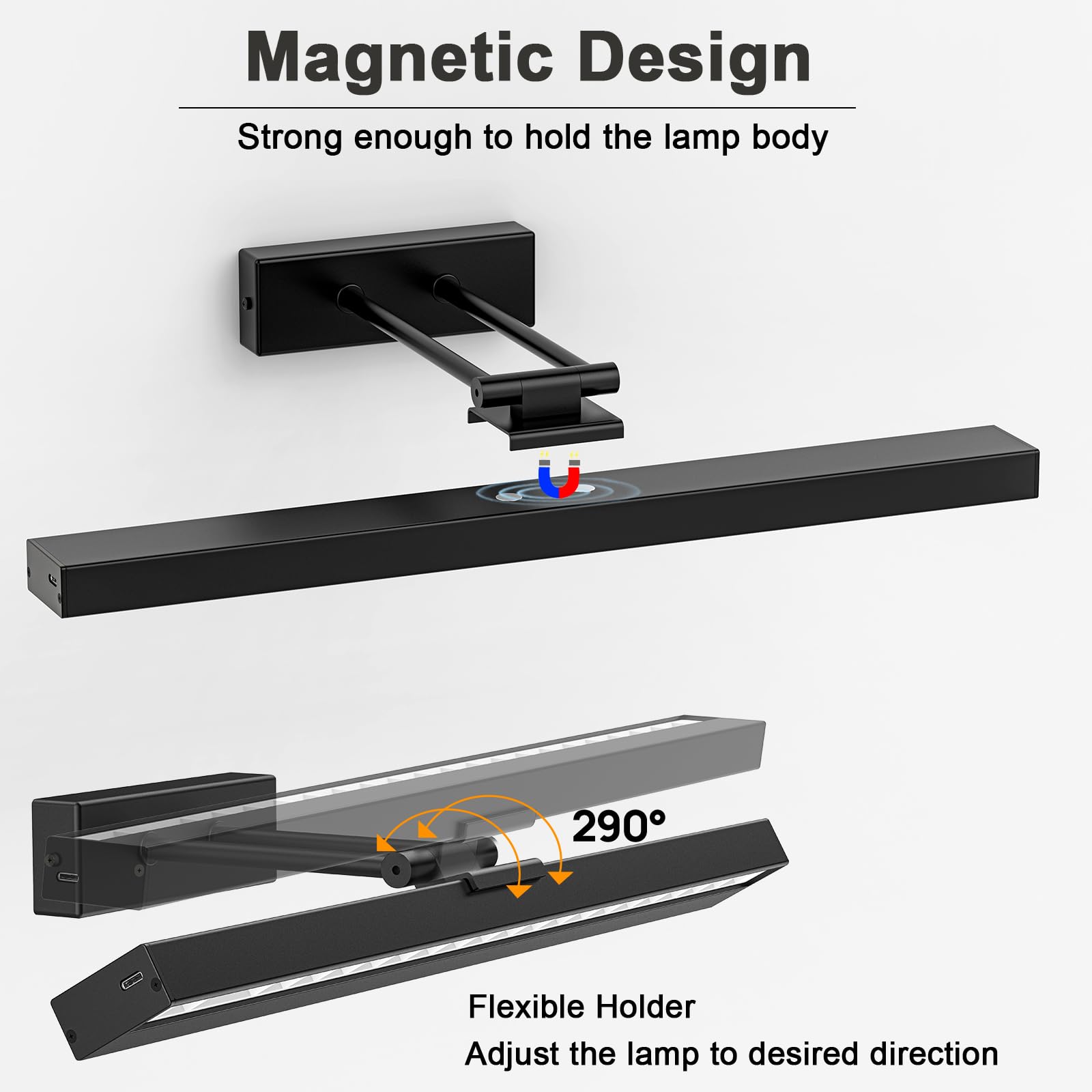 Picture Light Battery Operated, 16in Wireless Art Light for Paintings Color Temperature Adjustable Dimmable Battery Picture Light with Remote Control for Gallery Dartboard Art Bedroom Bathroom 3
