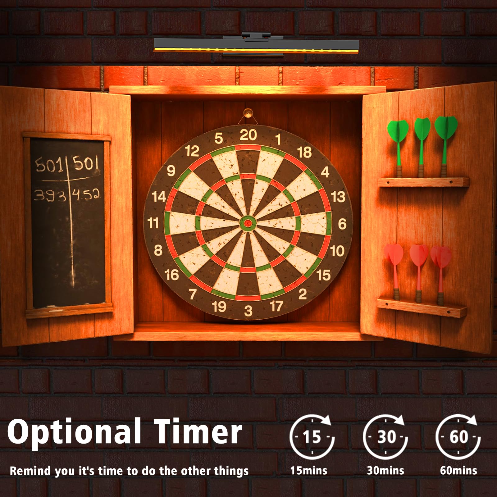 Picture Light Battery Operated, 16in Wireless Art Light for Paintings Color Temperature Adjustable Dimmable Battery Picture Light with Remote Control for Gallery Dartboard Art Bedroom Bathroom 6