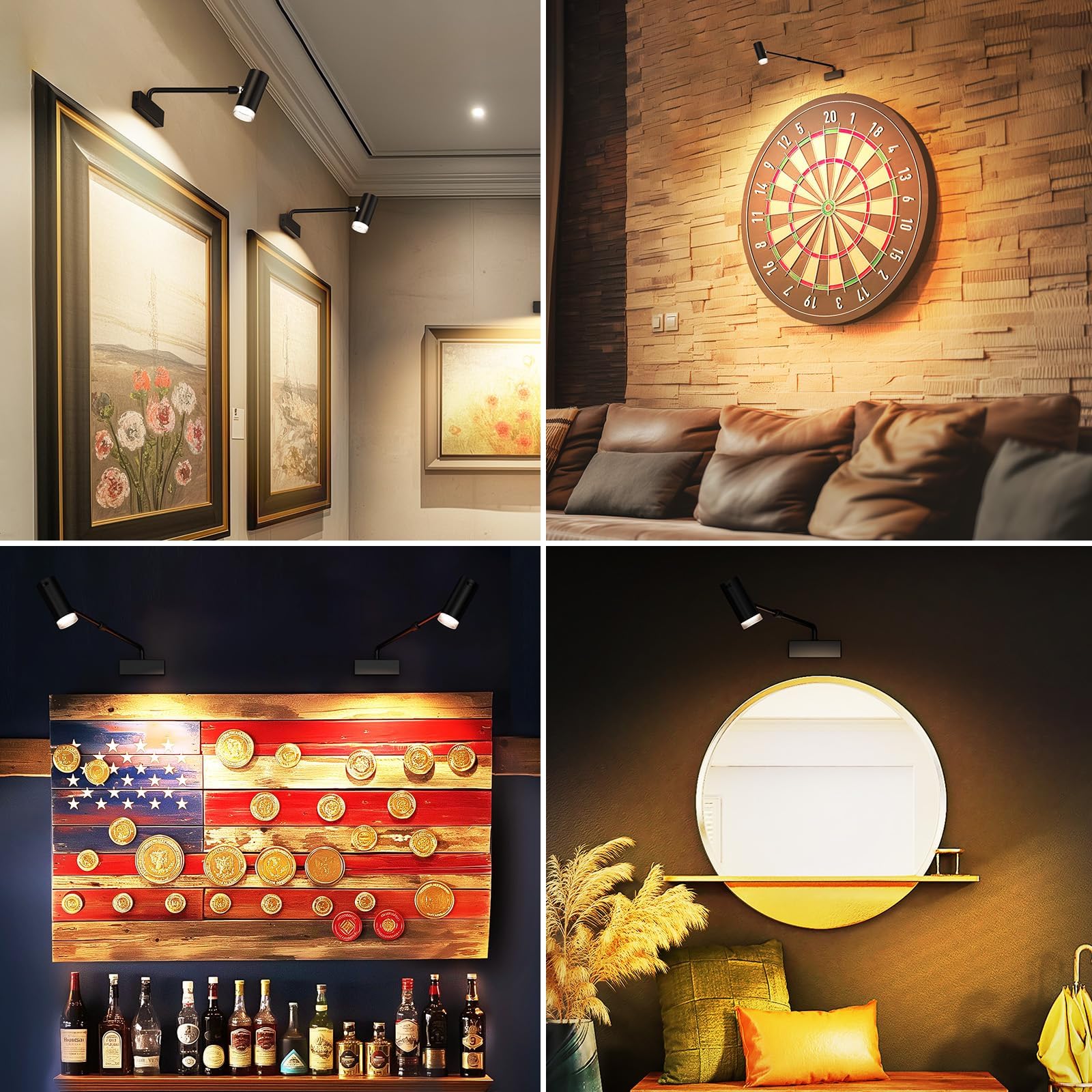 Rechargeable Picture Light with Remote Control, Adjustable Wall Sconce, 4000mAh Battery, Dimmable LED Art Light for Gallery, Bedroom & Bathroom 8