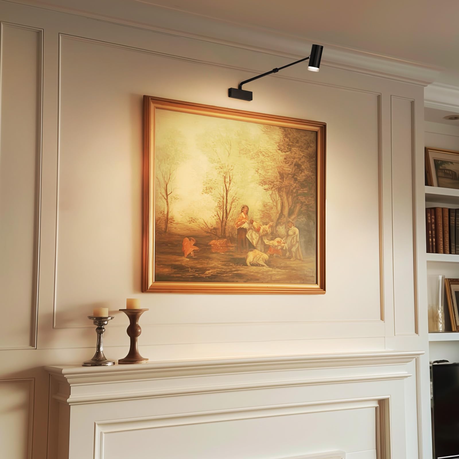 Rechargeable Picture Light with Remote Control, Adjustable Wall Sconce, 4000mAh Battery, Dimmable LED Art Light for Gallery, Bedroom & Bathroom 9