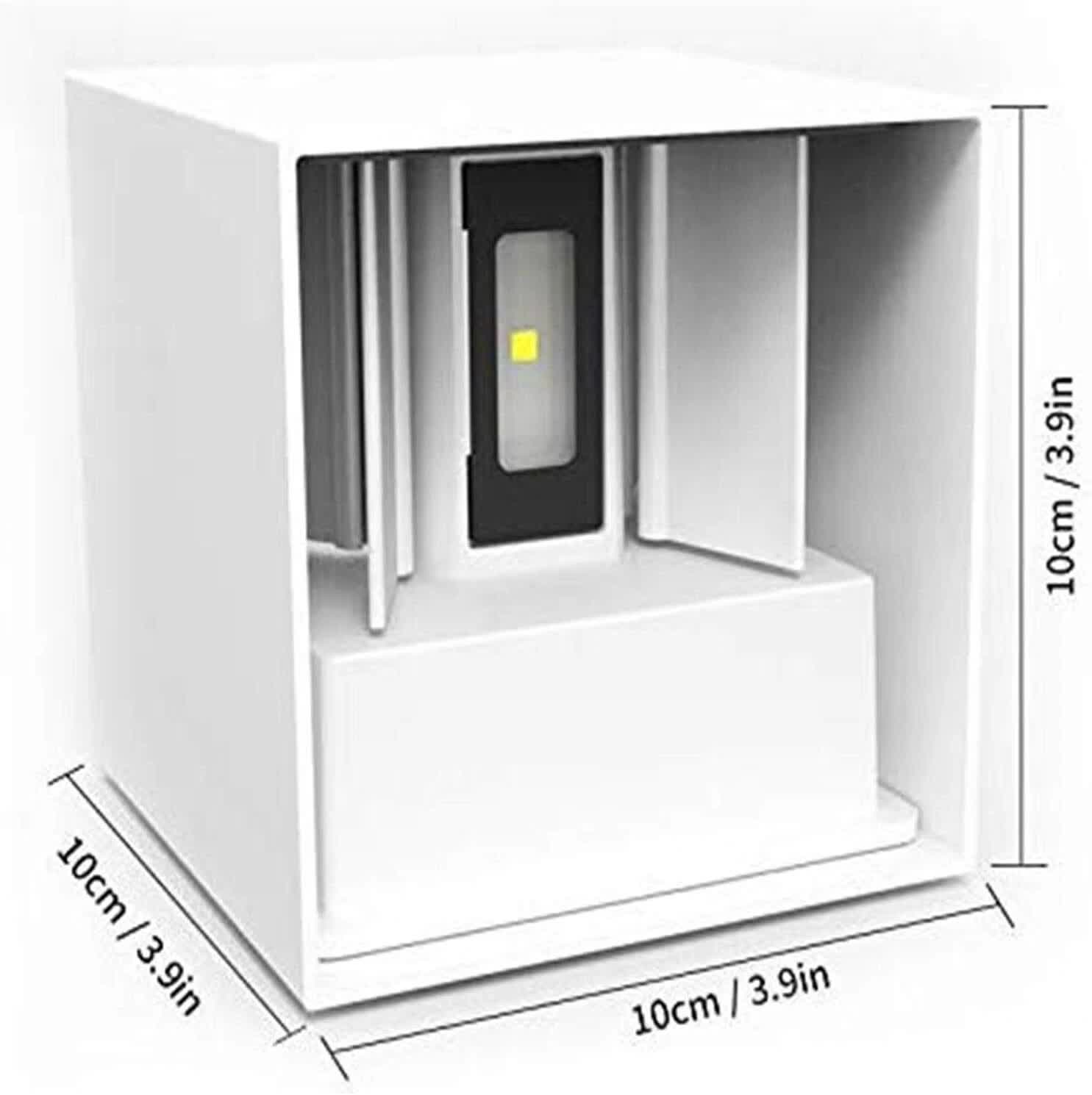 LED Wall Light 12W, Square Shaped LED Wall Lamp with Adjustable Angle Design, Modern Aluminum Wall Sconce Lighting IP65 Waterproof for Indoor Outdoor Lighting Warm White 2700K 7