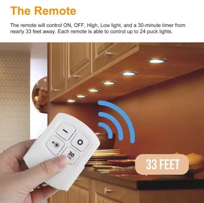 3 LED Light Set with Remote - Cool White for Cabinets & Displays