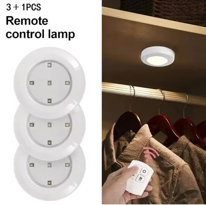 3 LED Light Set with Remote - Cool White for Cabinets & Displays 6