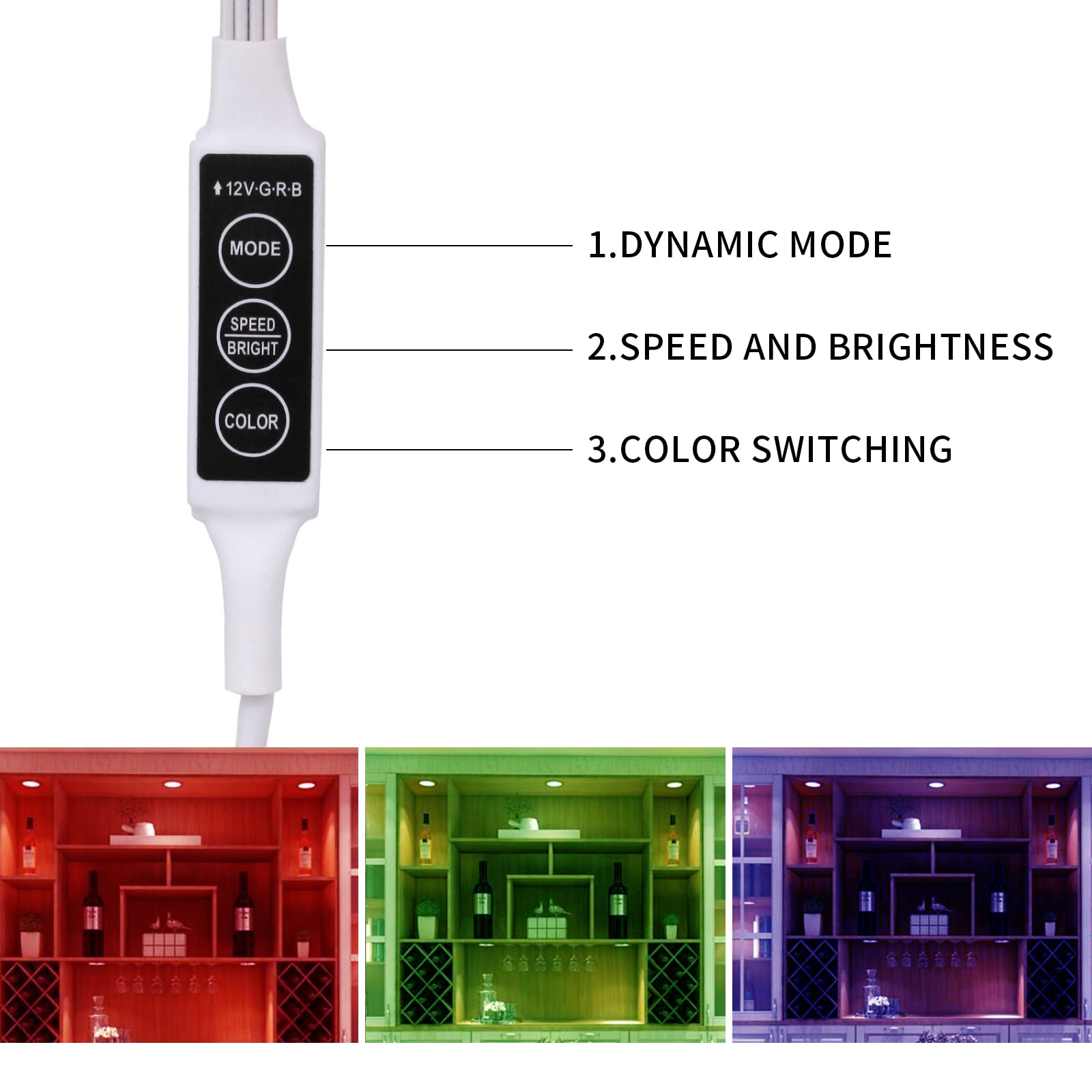 RGB Single LED Kitchen Under Cabinet Puck Light,Color Changing LED Under Cabinet Lights Kit,Aluminum Slim Multi Color Wired Display Cupboard Light for Kitchen 2 PCS 4