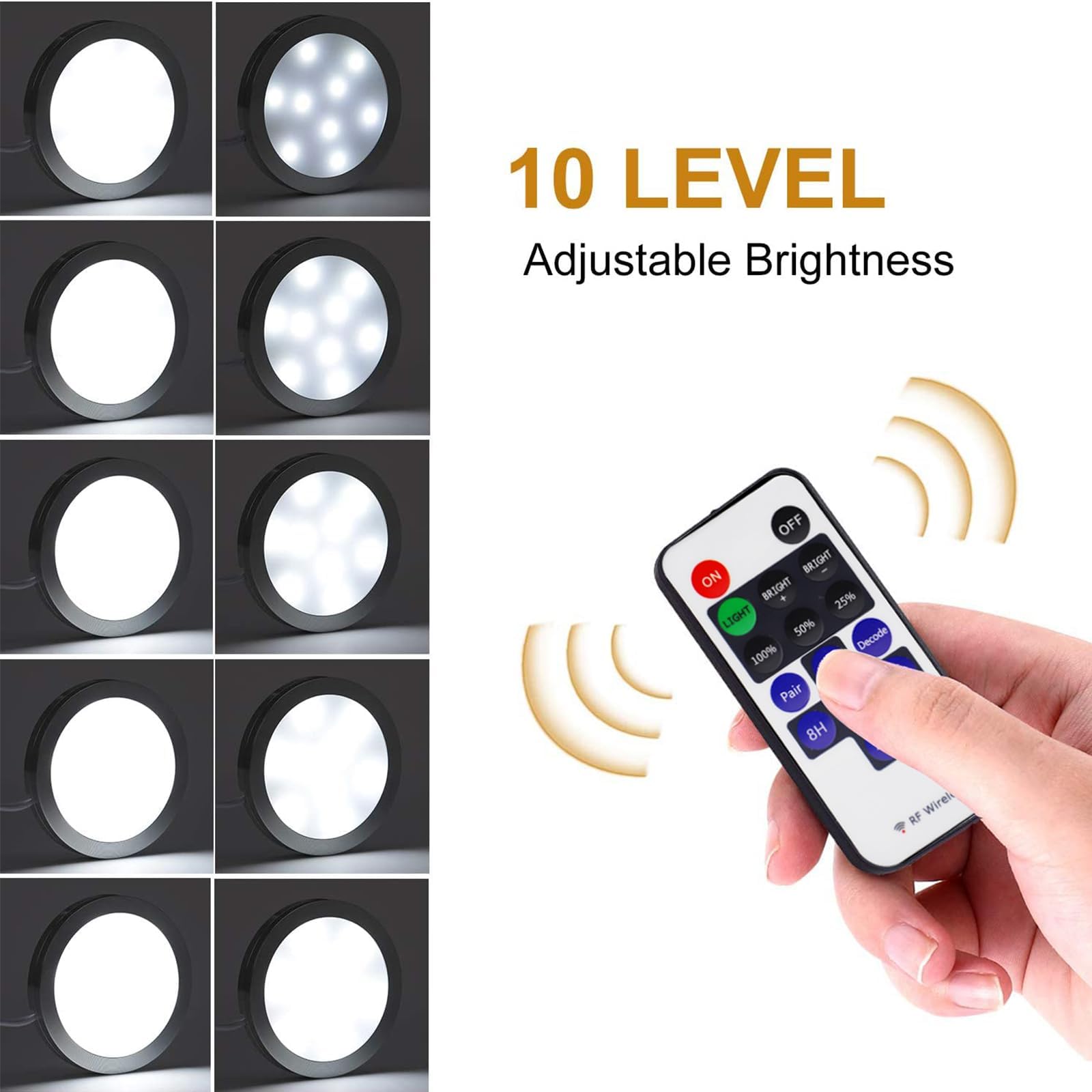 Dimmable & Timing Under Counter Lights Kitchen with Wireless RF Remote,Ultra-Thin 240V LED Cabinet Lights,12W Shelf Lights，4 Lights,Daylight White 5