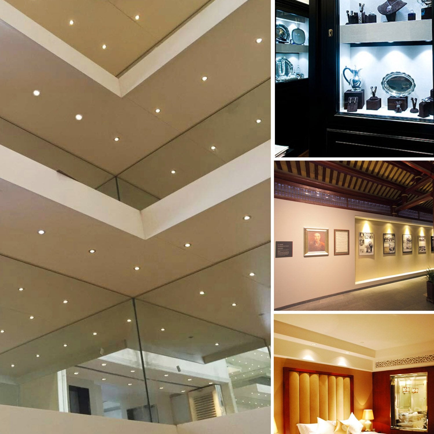 12V Under Cabinet LED Lights 9 Packs of Recessed Mini Downlights for Indoor with Hard Wired Cable and Connectors for Stair Step Furniture Showcase Lighting (Warm White) 5