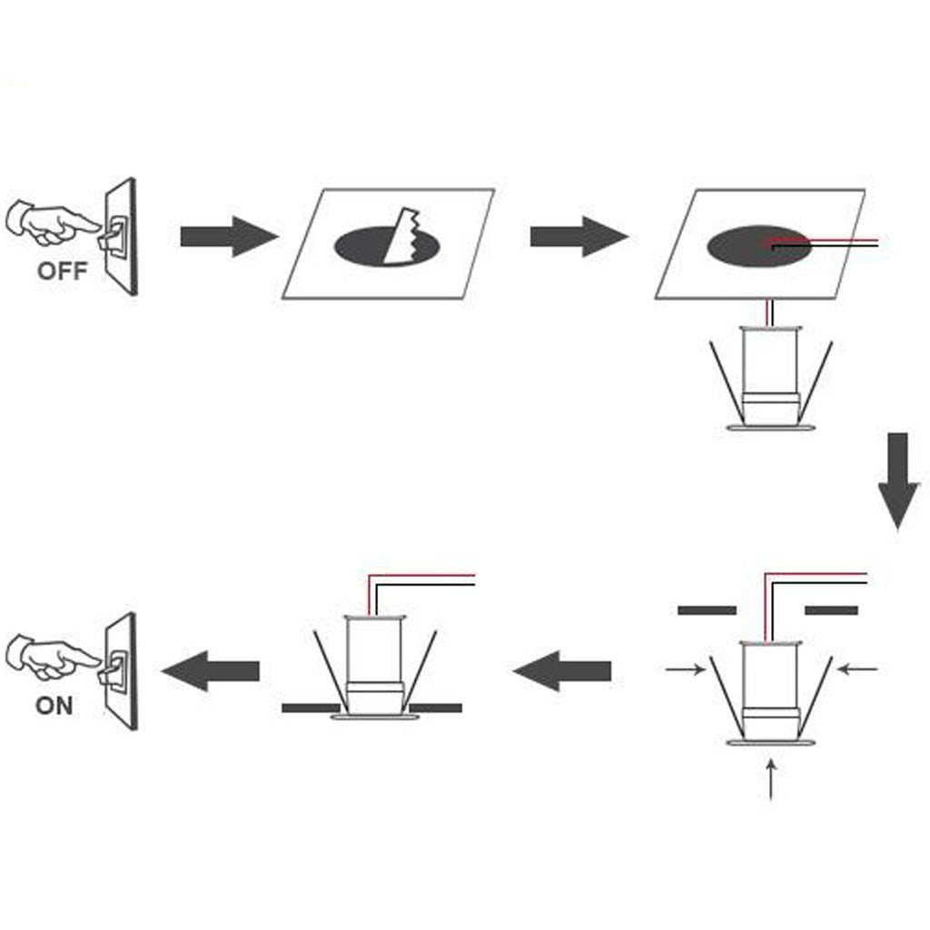12V Under Cabinet LED Lights 9 Packs of Recessed Mini Downlights for Indoor with Hard Wired Cable and Connectors for Stair Step Furniture Showcase Lighting (Warm White) 6