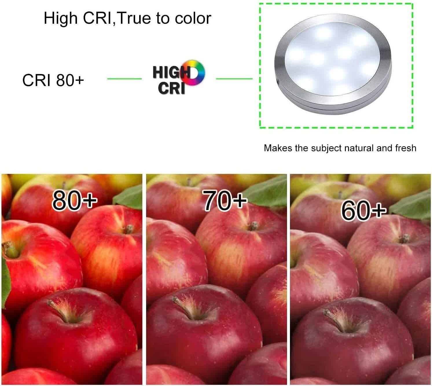 Linkable Under Cabinet LED Lighting 12V Dimmable Puck Lights with Wireless RF Remote Control, Hardwired & Wall Plug in for Kitchen Mood Lighting,Daylight White 6