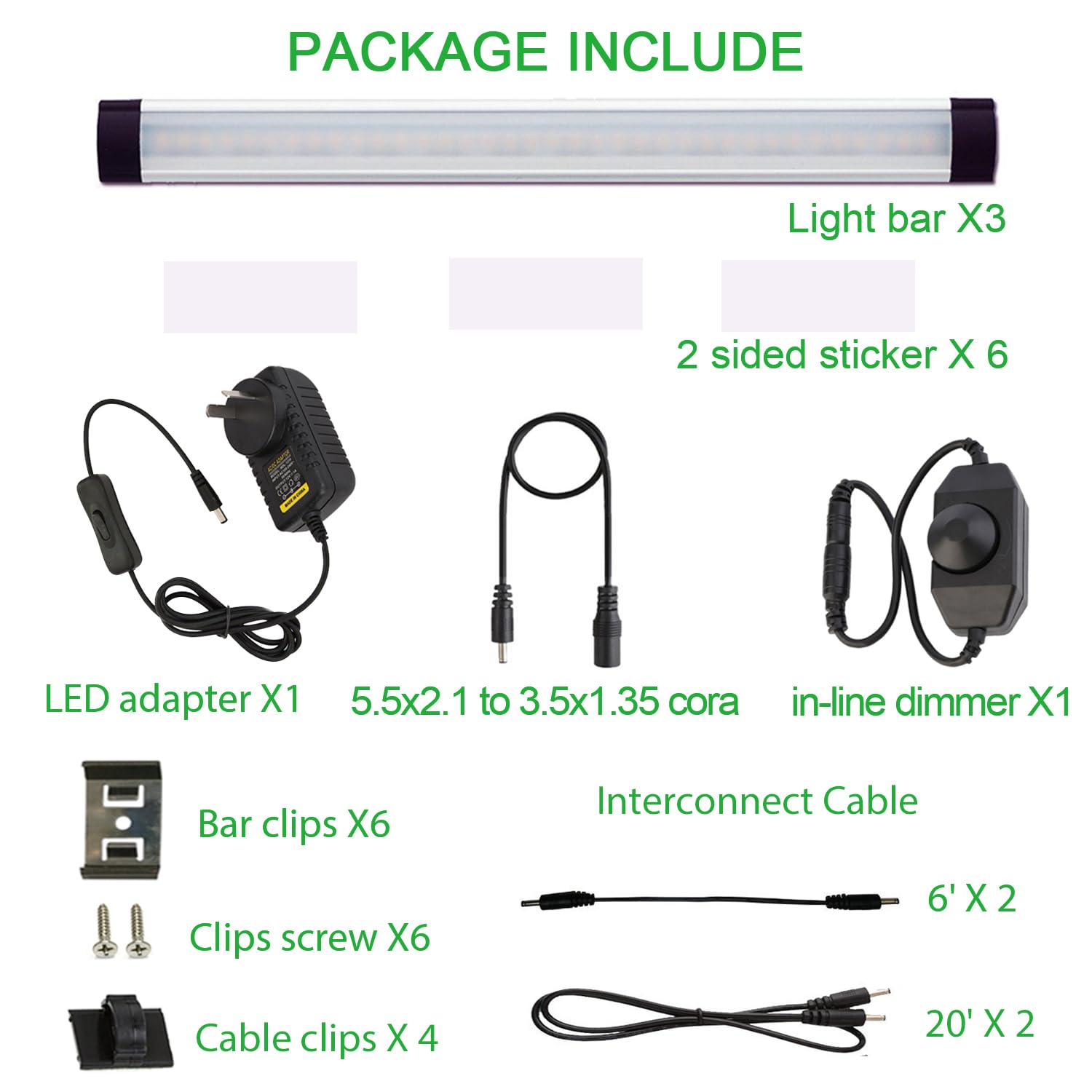 Dimmable Led Under Cabinet Lighting Bar Linkable Kits with Rocker Switch Under Counter Kitchen,Showcase,Shelf Lighting(3 Panel Kits Warm White)