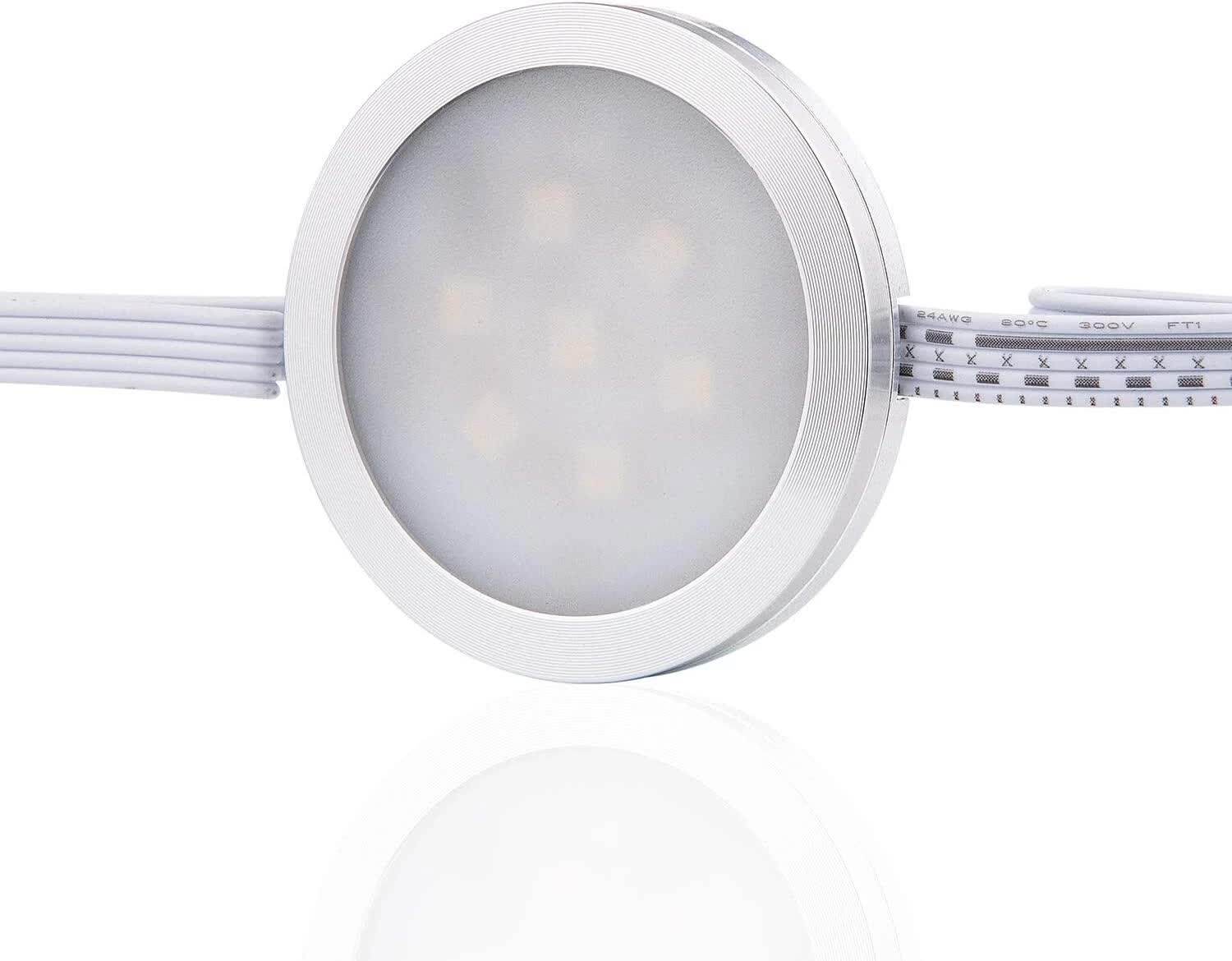 Under Counter LED Light Kit, RGBWW Under Cabinet Lighting, 10 Packs Colored Cabinet Lights with Wireless 40-Key IR Dimmable Remote Control (10 Lights) 7