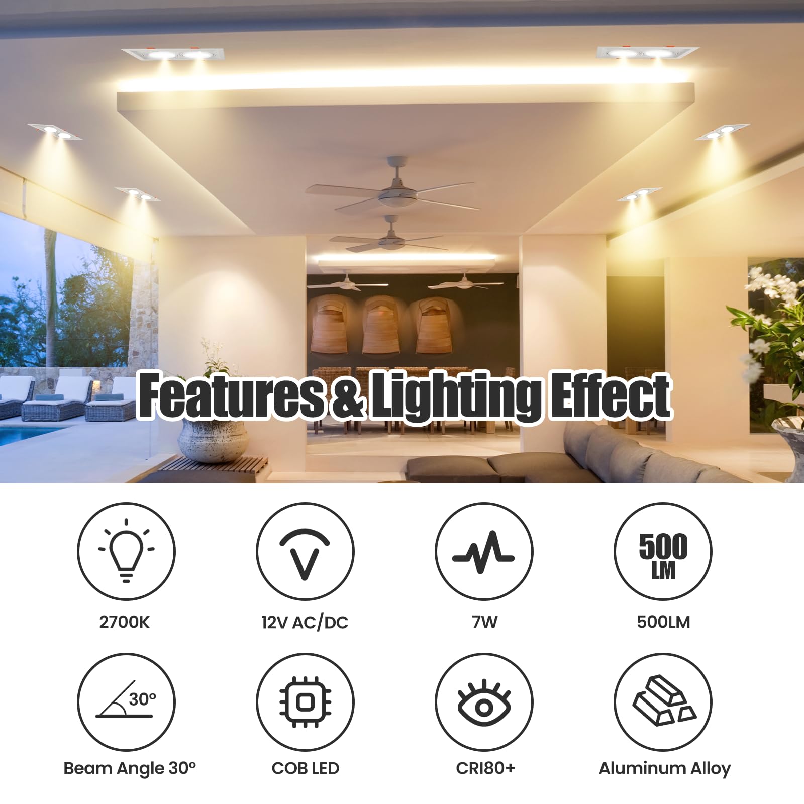 AR70 LED Light Bulb BA15D B15 Base, AC/DC12V Input, 7W 500lm for Home Household Commercial Lighting, 50W Halogen Lamp Replacement(Warm White,4 Pack) 3