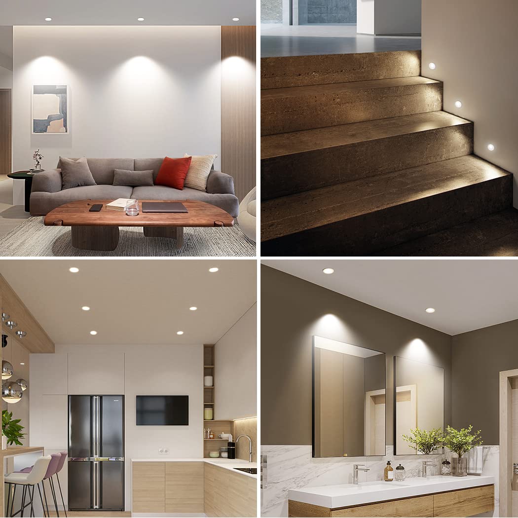 LED Small Recessed Ceiling Lights Spot Lights Downlights,IP54 Ceiling Ultra Slim 9 Pack,Small Spot Lamp with Hardwired for Kitchen,Stairs,Hallway,DIY Lighting,Bookshelf (6000K Daylight White) 3