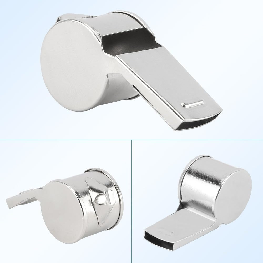 24 Pack Stainless Steel Whistles with Lanyards – Durable Loud Sports, Coaching, Referee, Party Favors, Outdoor Safety Whistles 6