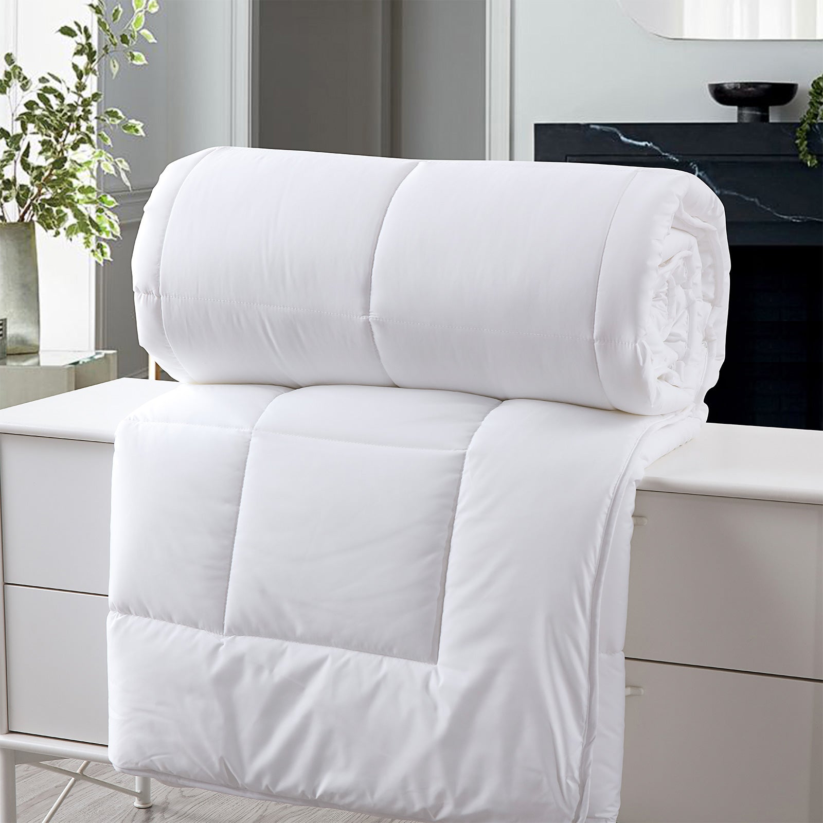Royal Comfort 260GSM Deluxe Eco-Silk Touch Quilt 100% Cotton Cover - Single - White 4
