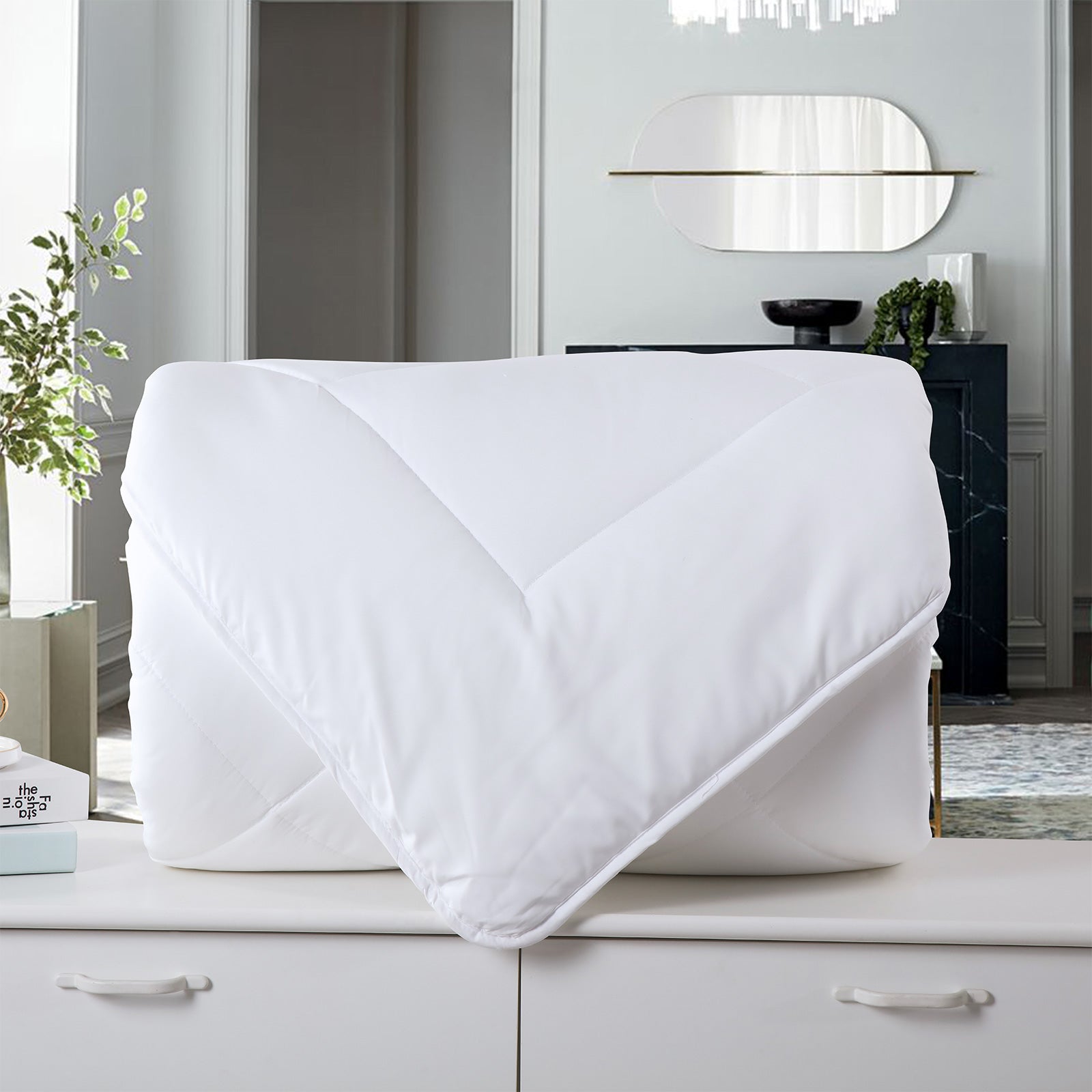 Royal Comfort 260GSM Deluxe Eco-Silk Touch Quilt 100% Cotton Cover - Double - White 4