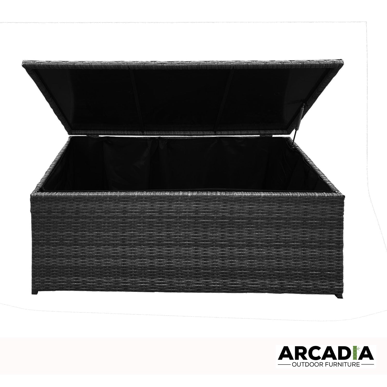 Arcadia Furniture Outdoor Rattan Storage Box Garden Toy Tools Shed UV Resistant - Black 4