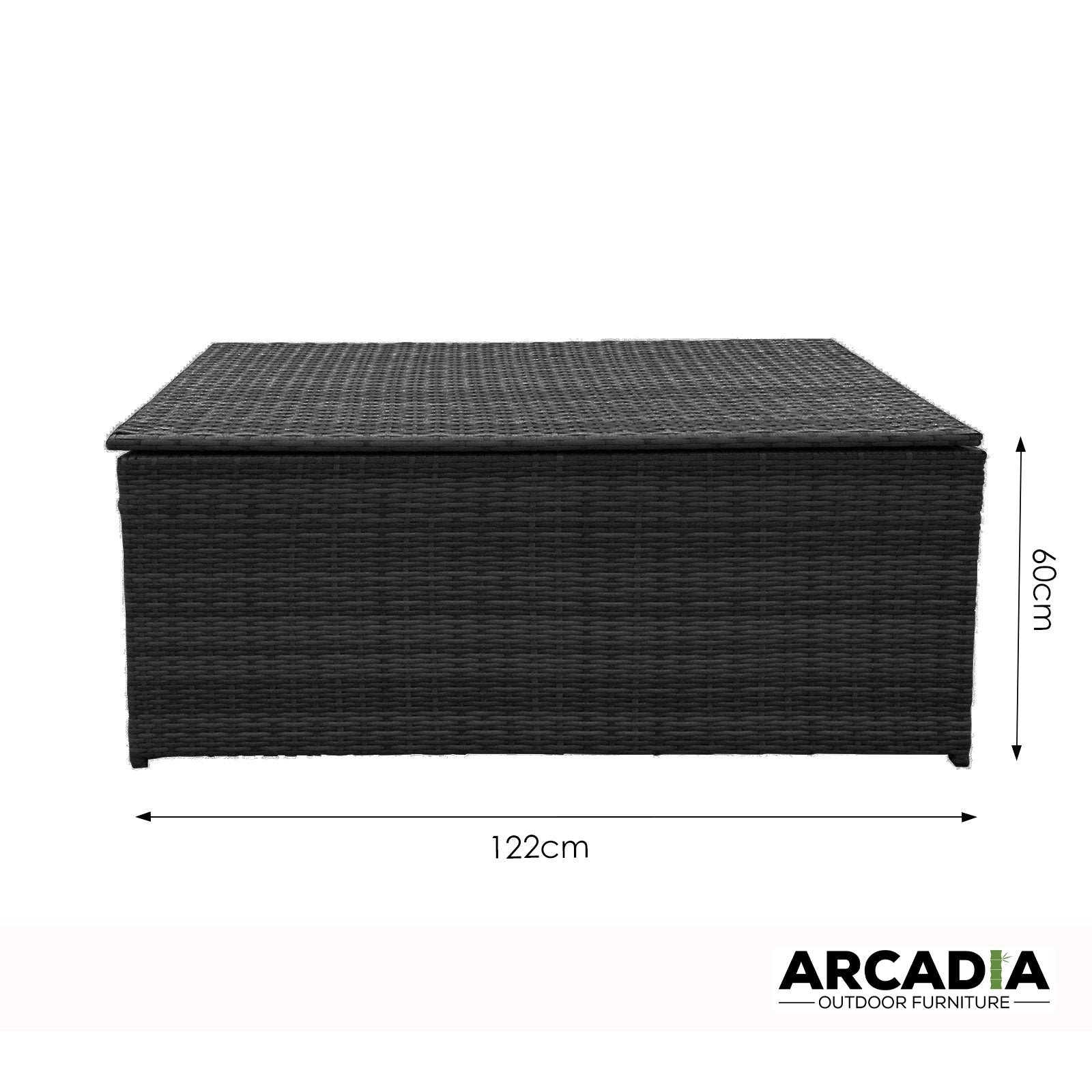 Arcadia Furniture Outdoor Rattan Storage Box Garden Toy Tools Shed UV Resistant - Black 5