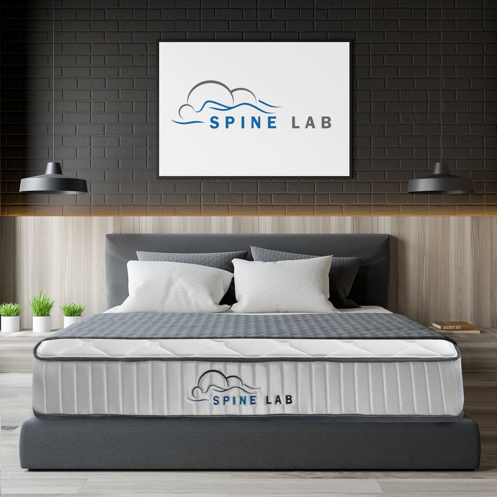 Spine-Lab Mattress 5 Zone 21cm Medium Firm Foam Bonnell Spring - Double - White 5