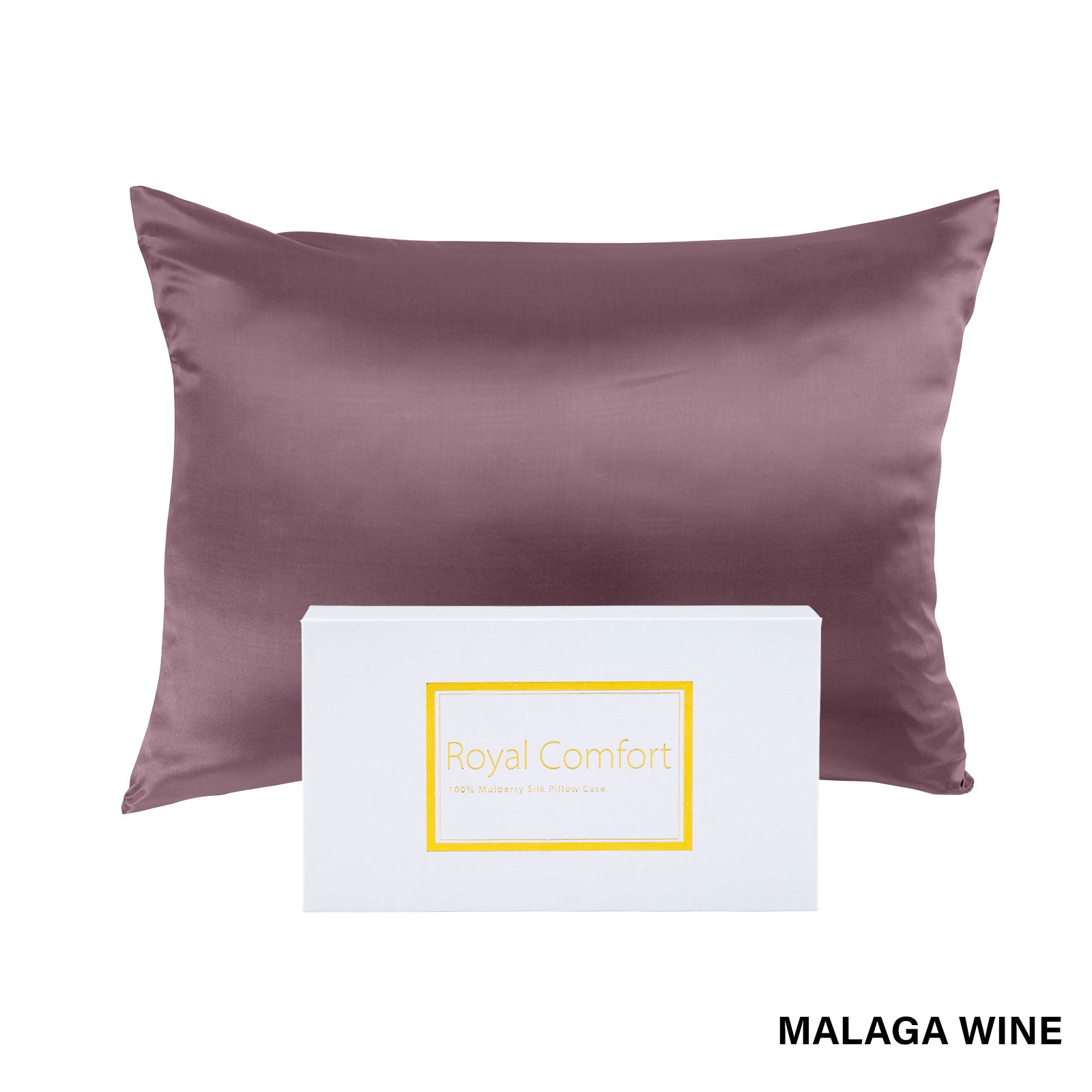 Royal Comfort Pure Silk Pillow Case 100% Mulberry Silk Hypoallergenic Pillowcase - Malaga Wine 7