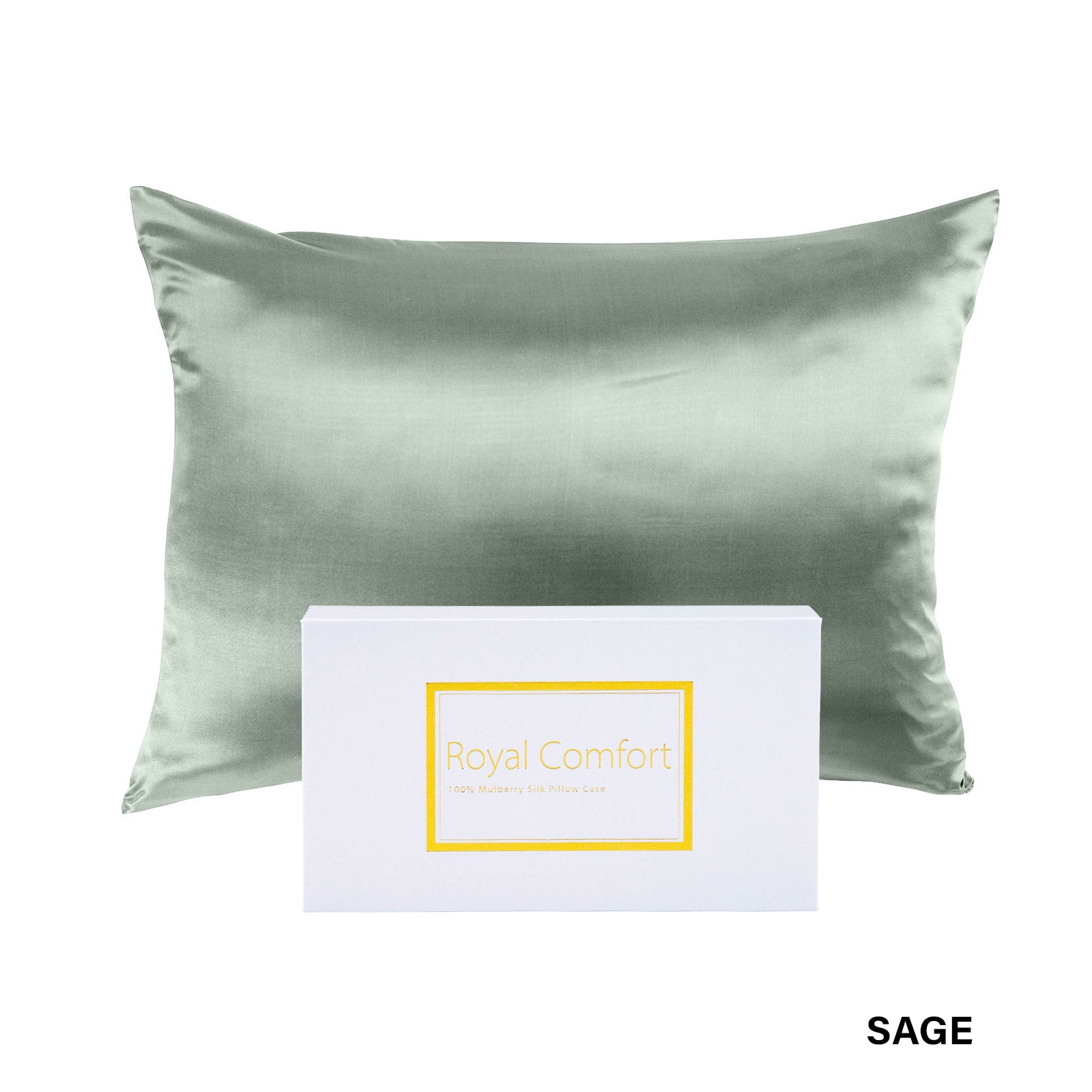 Royal Comfort Pure Silk Pillow Case 100% Mulberry Silk Hypoallergenic Pillowcase - Sage 7