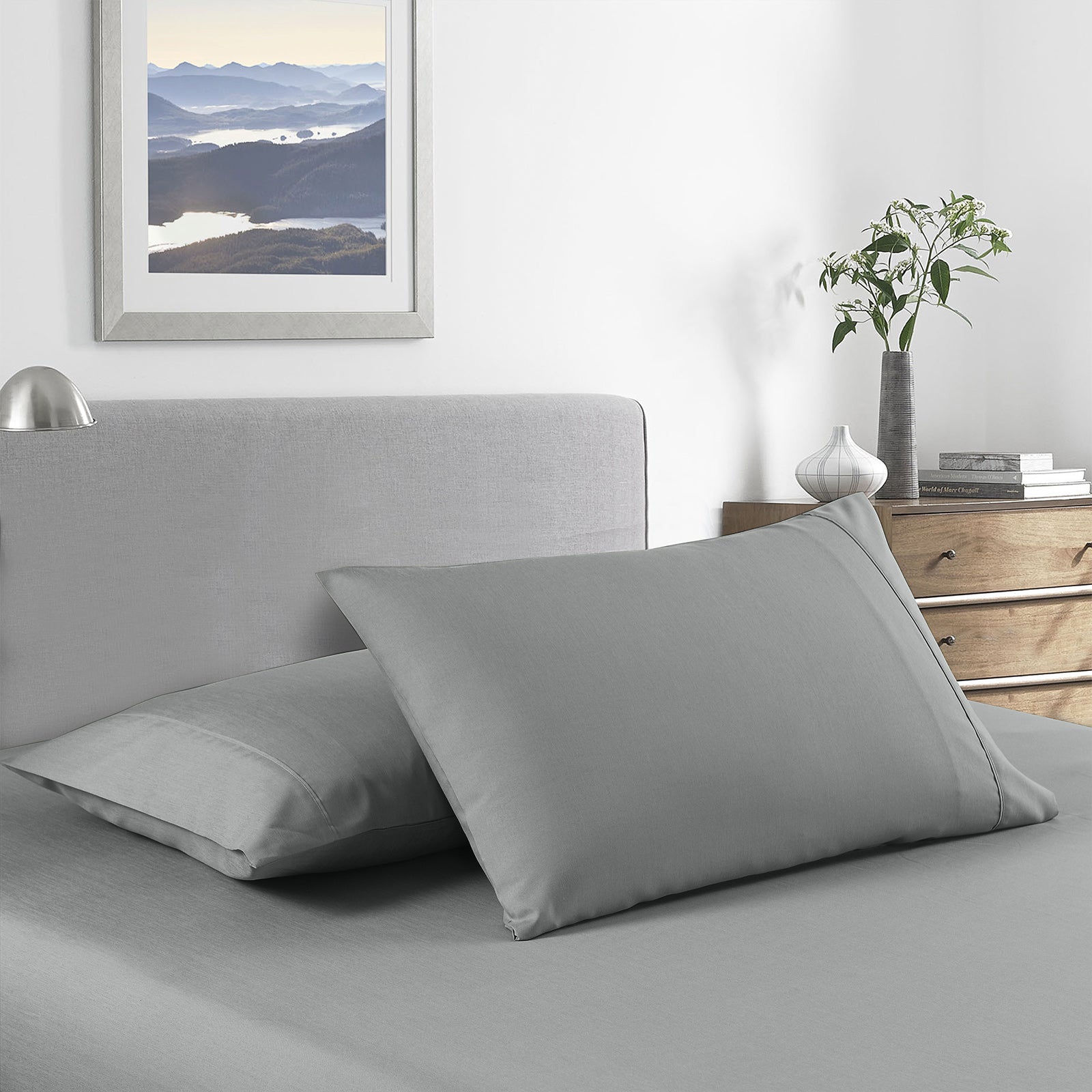 Royal Comfort 2000 Thread Count Bamboo Cooling Sheet Set Ultra Soft Bedding - King - Mid Grey 3