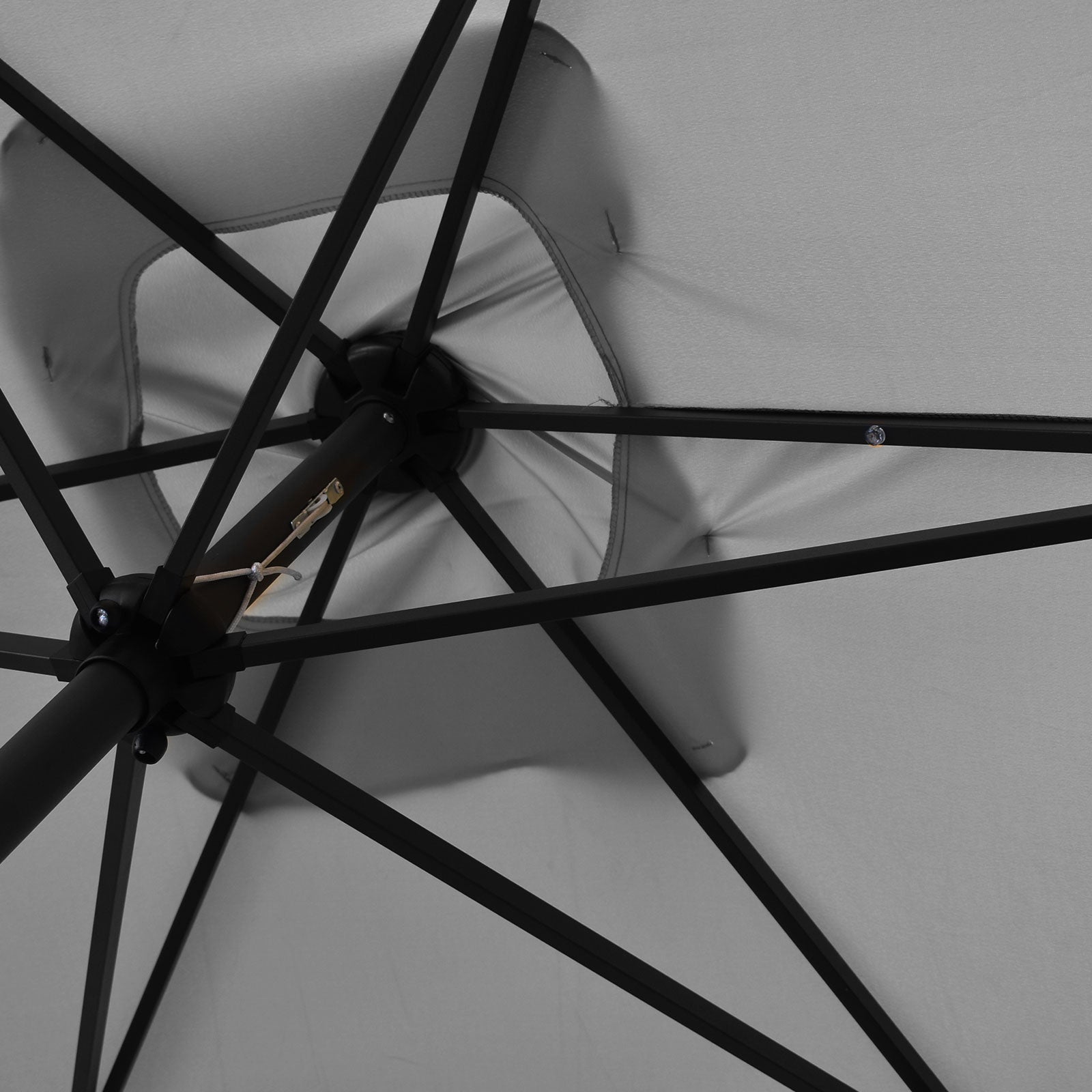 Arcadia Furniture Umbrella 3 Metre Umbrella with Solar LED Lights Garden Yard - Grey 4