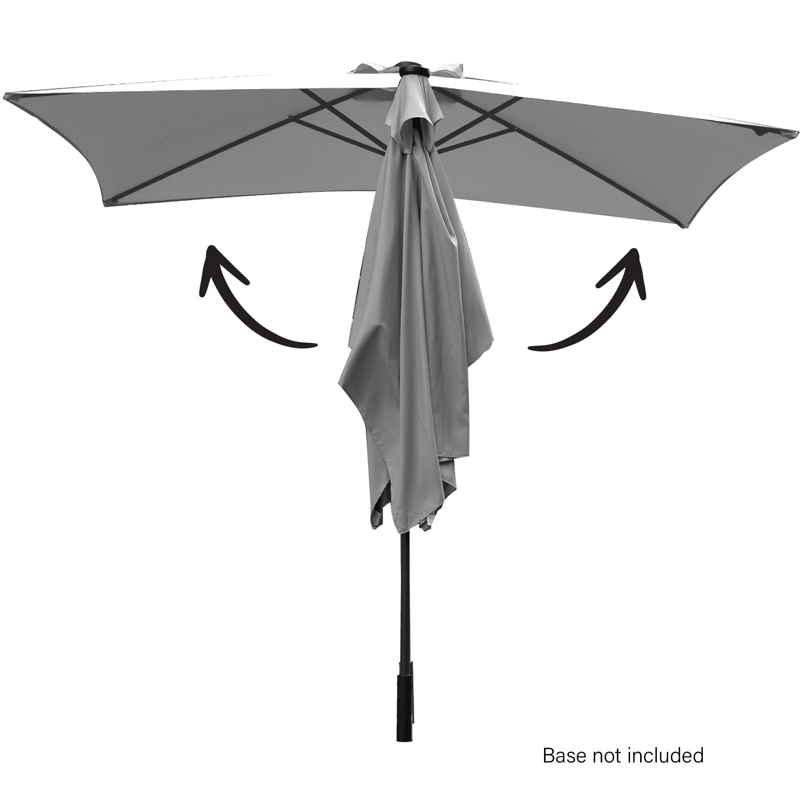Arcadia Furniture Umbrella 3 Metre Umbrella with Solar LED Lights Garden Yard - Grey 7