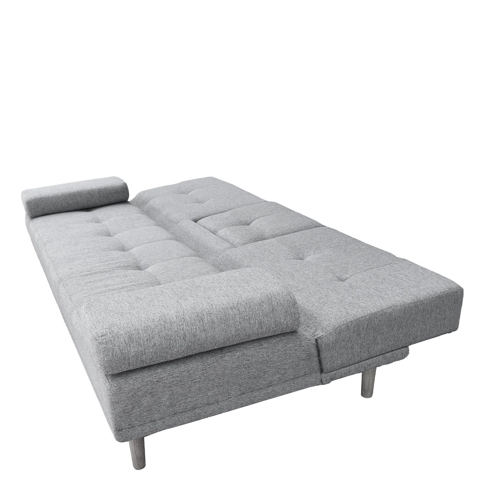 Casa Decor Mendoza 2 in 1 Sofa Bed Couch Grey Pull Down Cupholder 3 Seats Futon 7